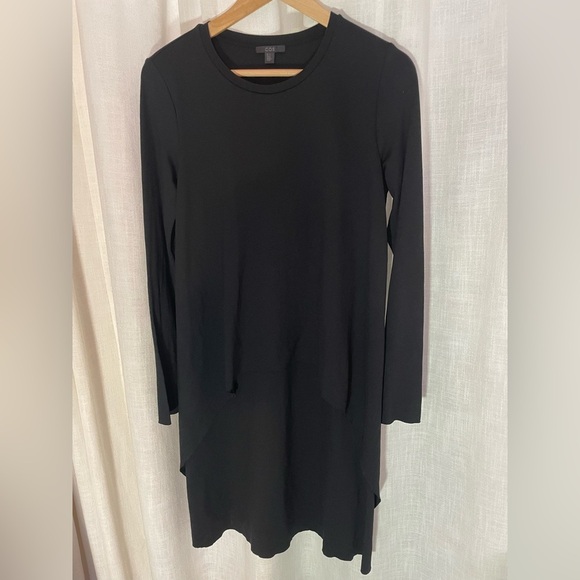 COS Layered Raw Cut Hem Black Dress Cotton Jersey, Size‎ Small - Picture 4 of 7